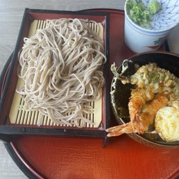 Combo Small Tempura Bowl and Cold Soba Noodles. Combo Small Tempura Bowl and Cold Soba Noodles.