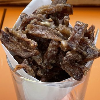 Bravas Bar de Tapas - A nice surprise - fried sliced pig ears. Crunchy porky cartilage - Spanish Near Me - Healdsburg, California Bravas Bar de Tapas - A nice surprise - fried sliced pig ears. Crunchy porky cartilage - Spanish Near Me - Healdsburg, California
