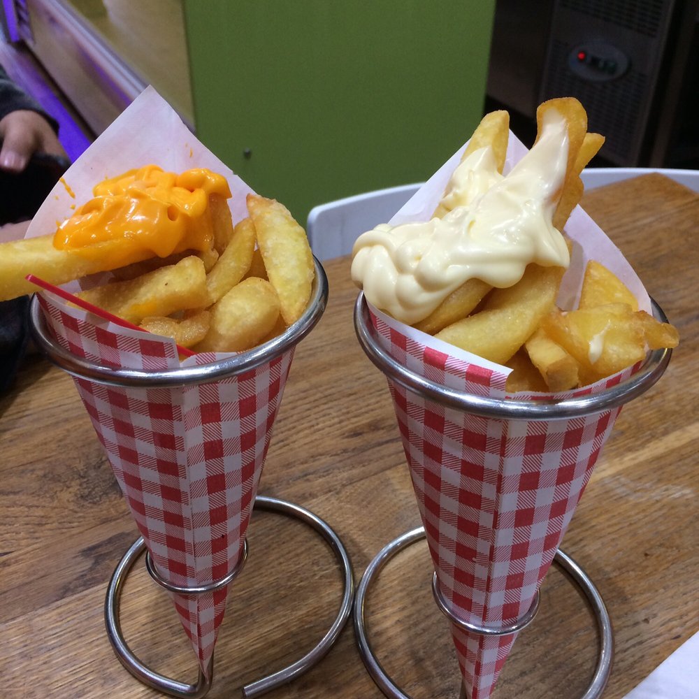 Small fries -- cheese and mayo. Mayo was better. Small fries -- cheese and mayo. Mayo was better.