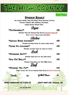 Menu photo 2 The High Country Sonora, CA Menu photo 2 The High Country Sonora, CA