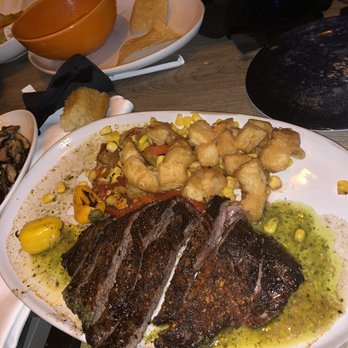 Oceanic - Steak with chimichurri, corn & potatoes - Seafood Near Me - Pompano Beach, Florida Oceanic - Steak with chimichurri, corn & potatoes - Seafood Near Me - Pompano Beach, Florida