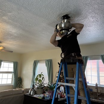 Max Electric - Getting ready to install a ceiling fan - Electricians Near Me - San Francisco, California Max Electric - Getting ready to install a ceiling fan - Electricians Near Me - San Francisco, California
