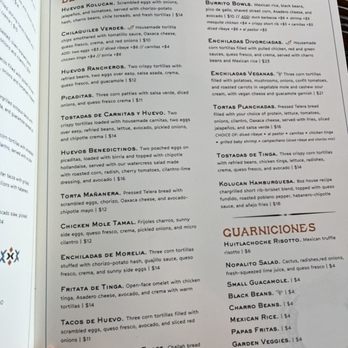 Kolucan - A couple of pages from the Menu. - Mexican Near Me - Sarasota, Florida