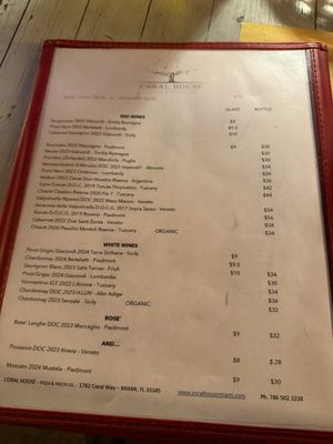 Menu photo 3 Coral House Miami Miami, FL