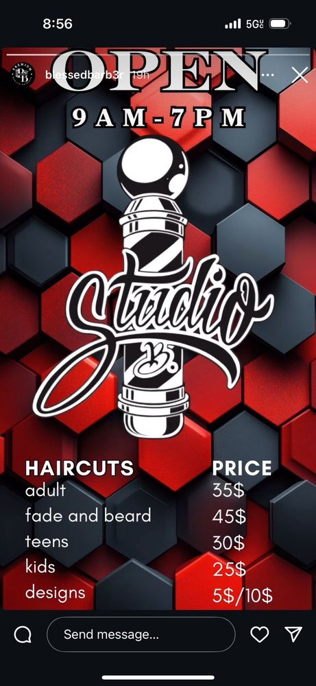 Studio B Barbershop Logo