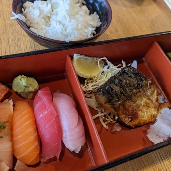 Daichi Sushi and Grill - Bento Broiled Mackerels with Chef Sushi selection - Japanese Near Me - Cedar Park, Texas Daichi Sushi and Grill - Bento Broiled Mackerels with Chef Sushi selection - Japanese Near Me - Cedar Park, Texas