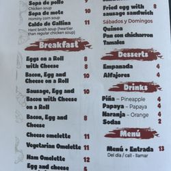 Mi Peru - Menu