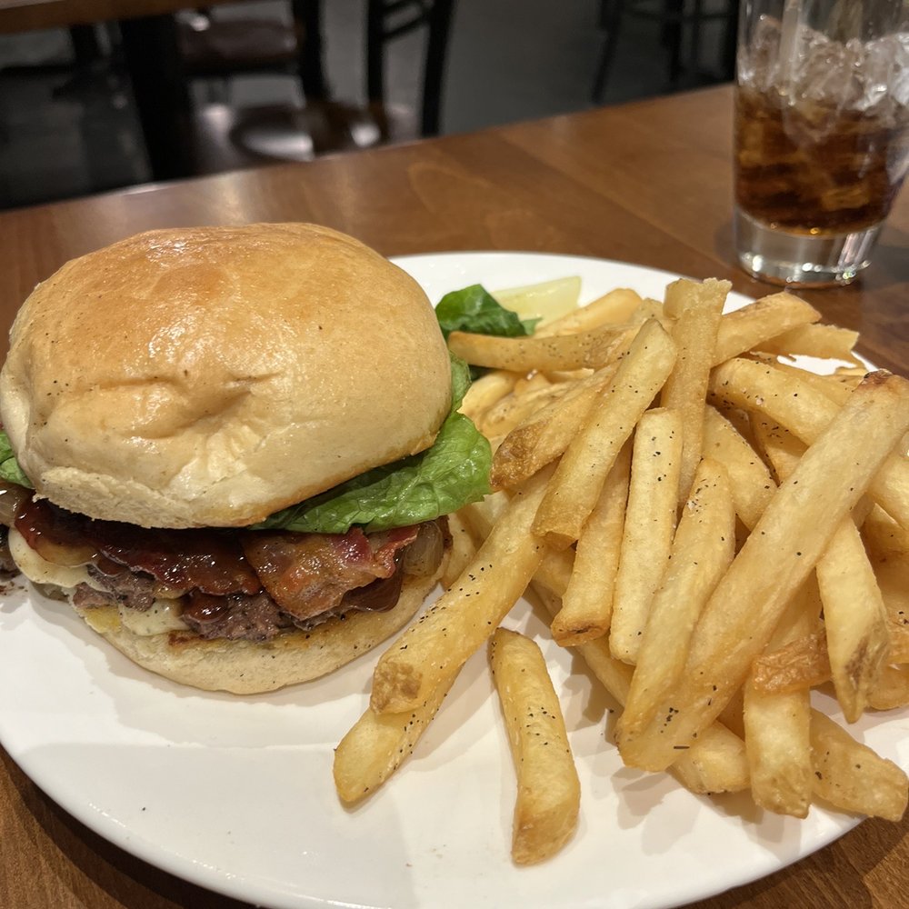 Burger and fries Burger and fries