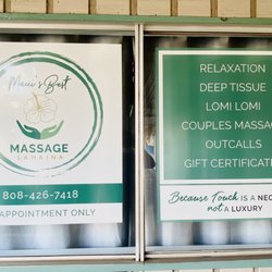 Maui’s Best Massage - Lahaina - Our window signs