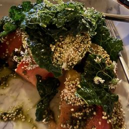 Incredible heirloom tomatoes & burrata cheese salad. Delicious & with gluten allergies the chef modified for my pleasure. Incredible heirloom tomatoes & burrata cheese salad. Delicious & with gluten allergies the chef modified for my pleasure.