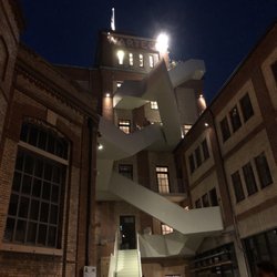 Outside the Restaurant and use the stairs and or elevator to get up there!
