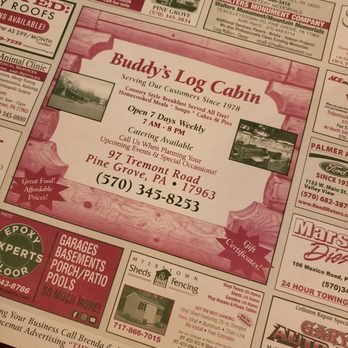 Buddy's Log Cabin Family Restaurant - Ice Cream & Frozen Yogurt Near Me - Pine Grove, Pennsylvania