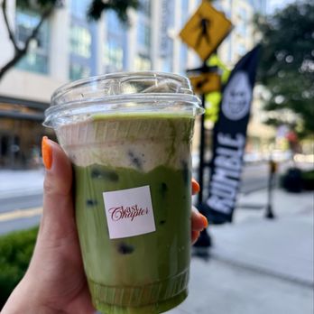 Last Chapter Cafe - Banana cream matcha latte - Coffee & Tea Near Me Last Chapter Cafe - Banana cream matcha latte - Coffee & Tea Near Me