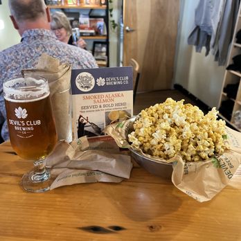Devil's Club Brewing - Popcorn with yeast - Brewpubs Near Me - Juneau, Alaska Devil's Club Brewing - Popcorn with yeast - Brewpubs Near Me - Juneau, Alaska