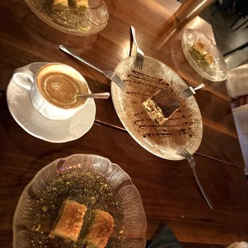 Elite Experience: Sufrat Mediterranean Grill - Desserts: baklava and tiramisu - Yelp Events Near Me - Doral, Florida
