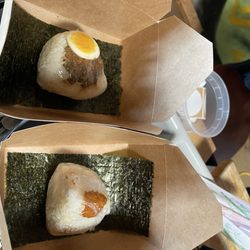 Katsu House - Onigiri with spicy tuna and the Japanese Hambagu.