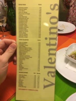 Menu photo 2 Valentino's Barcelona, B Menu photo 2 Valentino's Barcelona, B