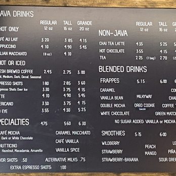 Koco Java - The menu - Coffee & Tea Near Me - Salisbury, North Carolina
