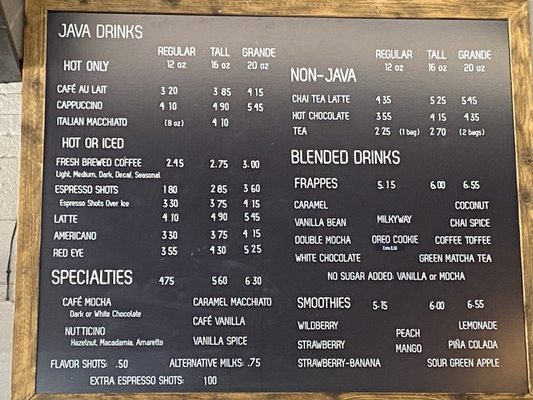 Menu photo 3 Koco Java Salisbury, NC