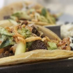 Paragon Tap & Table - Surf and turf tacos (shrimp and filet mignon)