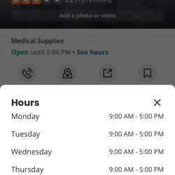 A & R Medical Supply - Picture of hours listed online.