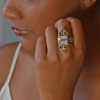Edward Owl Design & Ornament - Bella Nonna Ring, with quartz. - Jewelry Near Me Edward Owl Design & Ornament - Bella Nonna Ring, with quartz. - Jewelry Near Me