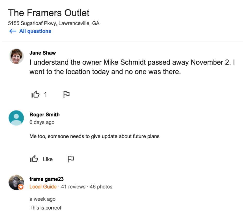 THE FRAMERS OUTLET.INC Updated September 2024 5155 Sugarloaf Pkwy D, Lawrenceville,