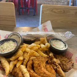 Huey Magoo's - 1/2 grilled 1/2 breaded all yum