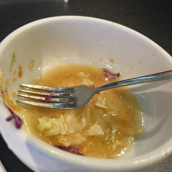 Lili Sushi - All that liquid is mostly not dressing but water from after washing the salad. I ate it anyways, but come on. - Sushi Bars Near Me - Carol Stream, Illinois Lili Sushi - All that liquid is mostly not dressing but water from after washing the salad. I ate it anyways, but come on. - Sushi Bars Near Me - Carol Stream, Illinois