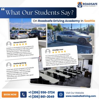 Roadsafe Driving Academy - Learning to drive has never been this easy!
Hear it from our happy students at Roadsafe Driving Academy in Seattle. - Driving Schools Near Me - Seattle, Washington Roadsafe Driving Academy - Learning to drive has never been this easy!
Hear it from our happy students at Roadsafe Driving Academy in Seattle. - Driving Schools Near Me - Seattle, Washington