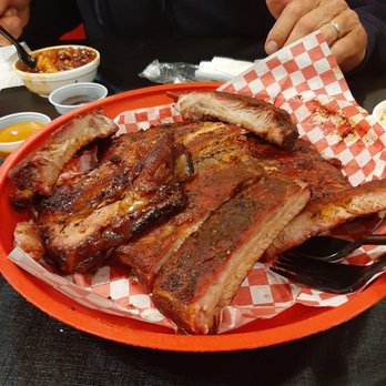 Fire It Up BBQ - Full rack if ribs was our main course and was tender and full of meat. - Barbeque Near Me - Cartersville, Georgia Fire It Up BBQ - Full rack if ribs was our main course and was tender and full of meat. - Barbeque Near Me - Cartersville, Georgia