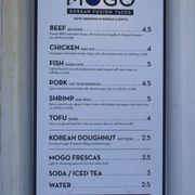 Photo of MOGO Korean Fusion Tacos - Asbury Park, NJ, United States. Menu (NOTE they sell kimchi on the side now, it's not free and there is no bar)