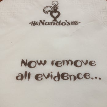 Nando's - Funny napkin. - Chicken Shop Near Me - London, XGL Nando's - Funny napkin. - Chicken Shop Near Me - London, XGL