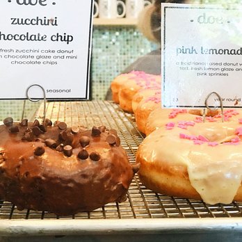 Doe Donuts - Zucchini Chocolate Chip Donut and the Lychee Cotton Candy Donut. - Donuts Near Me - Portland, Oregon