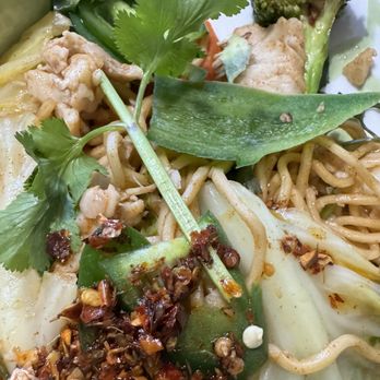 Huong Lan - Up close with the hot sauce they included! - Vietnamese Near Me - Fresno, California