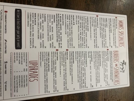 Menu photo 4 The Monk's Cellar Roseville, CA