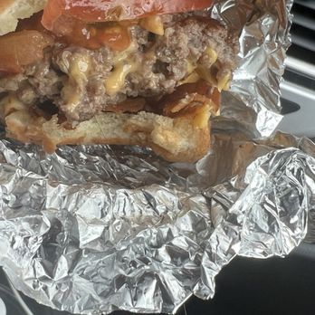 Five Guys - a sandwich wrapped in aluminum foil - Burgers Near Me - Kirkland, Washington