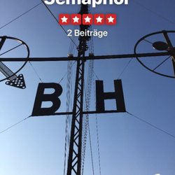 Semaphor - Anzeige der Windrichtung und Windstärke. Display of wind direction and wind force.
