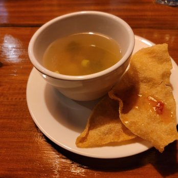 Kha Thai Kitchen - Soup of the day with crispy wonton - Thai Near Me - Houston, Texas Kha Thai Kitchen - Soup of the day with crispy wonton - Thai Near Me - Houston, Texas