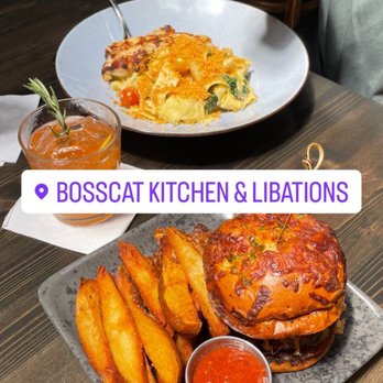 Bosscat Kitchen & Libations - BOSSCAT BURGER and CHICKEN CALIFORNIA CITRUS PASTA - Bars Near Me - Orange, California