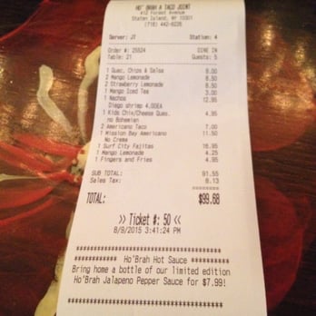 Ho'Brah - A bit pricey for mediocre food. - Mexican Near Me - West Brighton, New York Ho'Brah - A bit pricey for mediocre food. - Mexican Near Me - West Brighton, New York