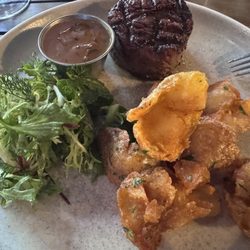 Breslin - Filet with delicious potatoes and a mushroom mustard sauce.