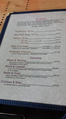 Menu photo 5 Water's Edge Lodge Crandon, WI