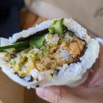 Pocket Sushi - Inside of my real crab tempura rice roll - Sushi Bars Near Me - Pleasanton, California