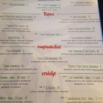 Ceviche's - Part of the menu - Seafood Near Me - Wilmington, North Carolina