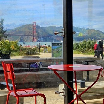 Il Parco - View of Golden Gate Bridge from the enclosed dining area. - Cafes Near Me - San Francisco, California Il Parco - View of Golden Gate Bridge from the enclosed dining area. - Cafes Near Me - San Francisco, California