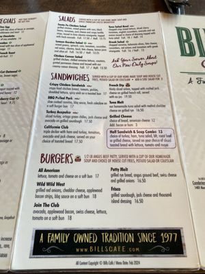 Menu photo 8 Bill's Cafe San Jose, CA Menu photo 8 Bill's Cafe San Jose, CA