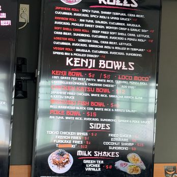 Kenji Burger - Dec 2025 menu - Burgers Near Me - Kapaa, Hawaii