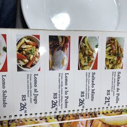 Rinconcito Peruano - The menu