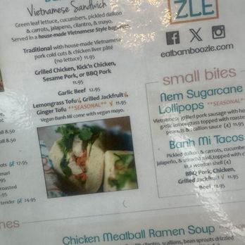 Bamboozle - Menu - Vietnamese Near Me - Tampa, Florida